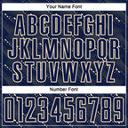 Custom Navy Cream Slant Lines Sports Sublimation Soccer Uniform Jersey