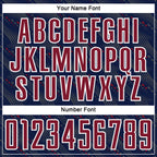 Custom Navy Crimson-White Slant Lines Sports Sublimation Soccer Uniform Jersey