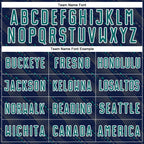 Custom Navy Teal-White Slant Lines Sports Sublimation Soccer Uniform Jersey