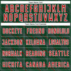 Custom Green Red-White Slant Lines Sports Sublimation Soccer Uniform Jersey