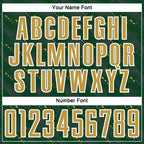 Custom Green Old Gold-White Slant Lines Sports Sublimation Soccer Uniform Jersey