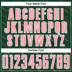 Custom Green Medium Pink-White Slant Lines Sports Sublimation Soccer Uniform Jersey