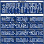 Custom Royal White Slant Lines Sports Sublimation Soccer Uniform Jersey