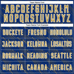 Custom Royal Old Gold-White Slant Lines Sports Sublimation Soccer Uniform Jersey