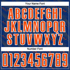 Custom Royal Orange-White Slant Lines Sports Sublimation Soccer Uniform Jersey