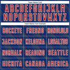 Custom Royal Red-White Slant Lines Sports Sublimation Soccer Uniform Jersey