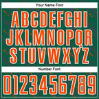 Custom Kelly Green Orange-White Slant Lines Sports Sublimation Soccer Uniform Jersey