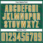 Custom Kelly Green Old Gold-White Slant Lines Sports Sublimation Soccer Uniform Jersey