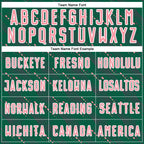 Custom Kelly Green Medium Pink-White Slant Lines Sports Sublimation Soccer Uniform Jersey