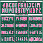 Custom Kelly Green Pink-White Slant Lines Sports Sublimation Soccer Uniform Jersey