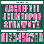 Custom Kelly Green Pink-White Slant Lines Sports Sublimation Soccer Uniform Jersey