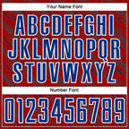 Custom Red Royal-White Slant Lines Sports Sublimation Soccer Uniform Jersey