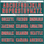 Custom Teal Red-White Slant Lines Sports Sublimation Soccer Uniform Jersey