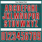 Custom Teal Red-White Slant Lines Sports Sublimation Soccer Uniform Jersey