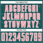 Custom Teal Medium Pink-White Slant Lines Sports Sublimation Soccer Uniform Jersey