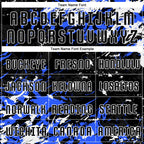 Custom Black Royal-White Fluid Art Splash Sublimation Soccer Uniform Jersey