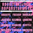 Custom Black Pink Royal-White Fluid Art Splash Sublimation Soccer Uniform Jersey