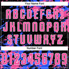 Custom Black Pink Royal-White Fluid Art Splash Sublimation Soccer Uniform Jersey