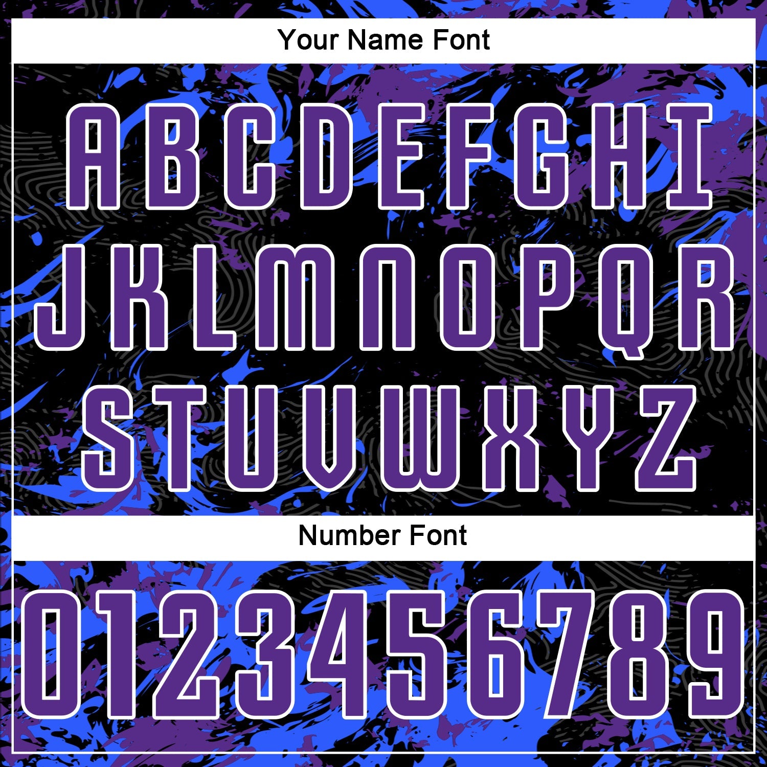 Custom Black Purple Royal-White Fluid Art Splash Sublimation Soccer Uniform Jersey