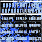 Custom Black Light Blue Royal-White Fluid Art Splash Sublimation Soccer Uniform Jersey