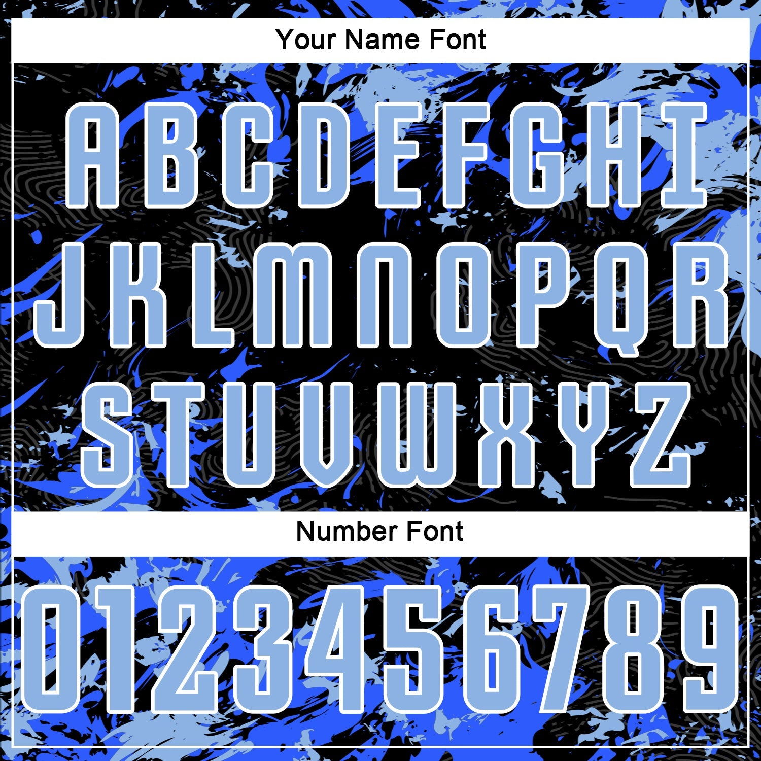 Custom Black Light Blue Royal-White Fluid Art Splash Sublimation Soccer Uniform Jersey