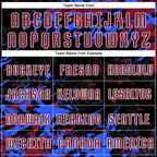 Custom Black Crimson Royal-White Fluid Art Splash Sublimation Soccer Uniform Jersey