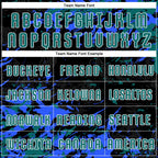 Custom Black Teal Royal-White Fluid Art Splash Sublimation Soccer Uniform Jersey