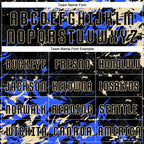 Custom Black Cream-Royal Fluid Art Splash Sublimation Soccer Uniform Jersey