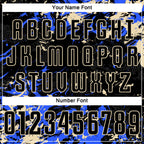 Custom Black Cream-Royal Fluid Art Splash Sublimation Soccer Uniform Jersey