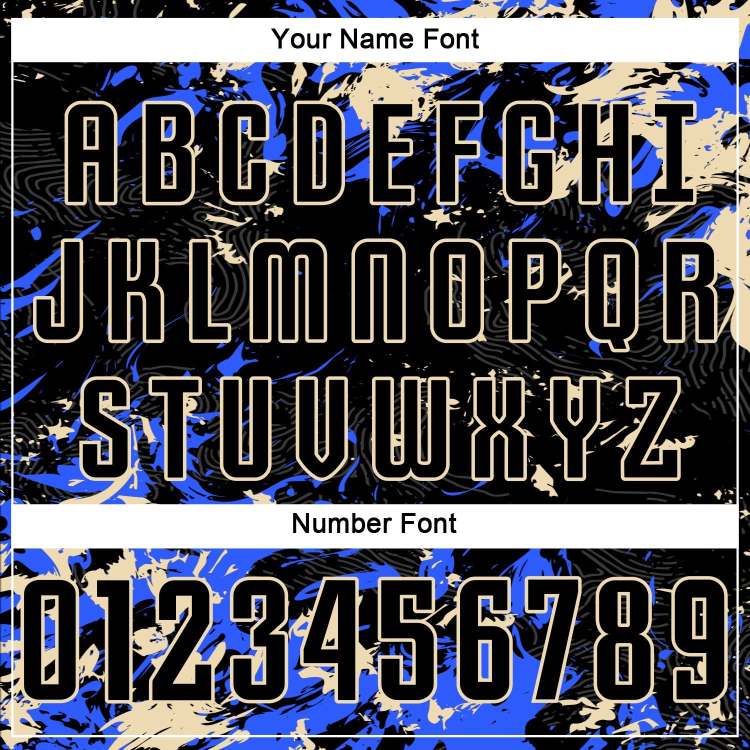 Custom Black Cream-Royal Fluid Art Splash Sublimation Soccer Uniform Jersey