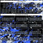 Custom Black Silver-Royal Fluid Art Splash Sublimation Soccer Uniform Jersey