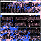 Custom Black Light Pink-Royal Fluid Art Splash Sublimation Soccer Uniform Jersey