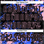 Custom Black Light Pink-Royal Fluid Art Splash Sublimation Soccer Uniform Jersey