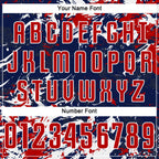 Custom Navy Red-White Fluid Art Splash Sublimation Soccer Uniform Jersey