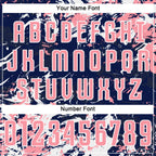 Custom Navy Medium Pink-White Fluid Art Splash Sublimation Soccer Uniform Jersey
