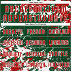 Custom Green Red-White Fluid Art Splash Sublimation Soccer Uniform Jersey
