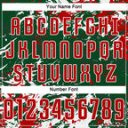 Custom Green Red-White Fluid Art Splash Sublimation Soccer Uniform Jersey