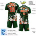 Custom Green Orange-White Fluid Art Splash Sublimation Soccer Uniform Jersey