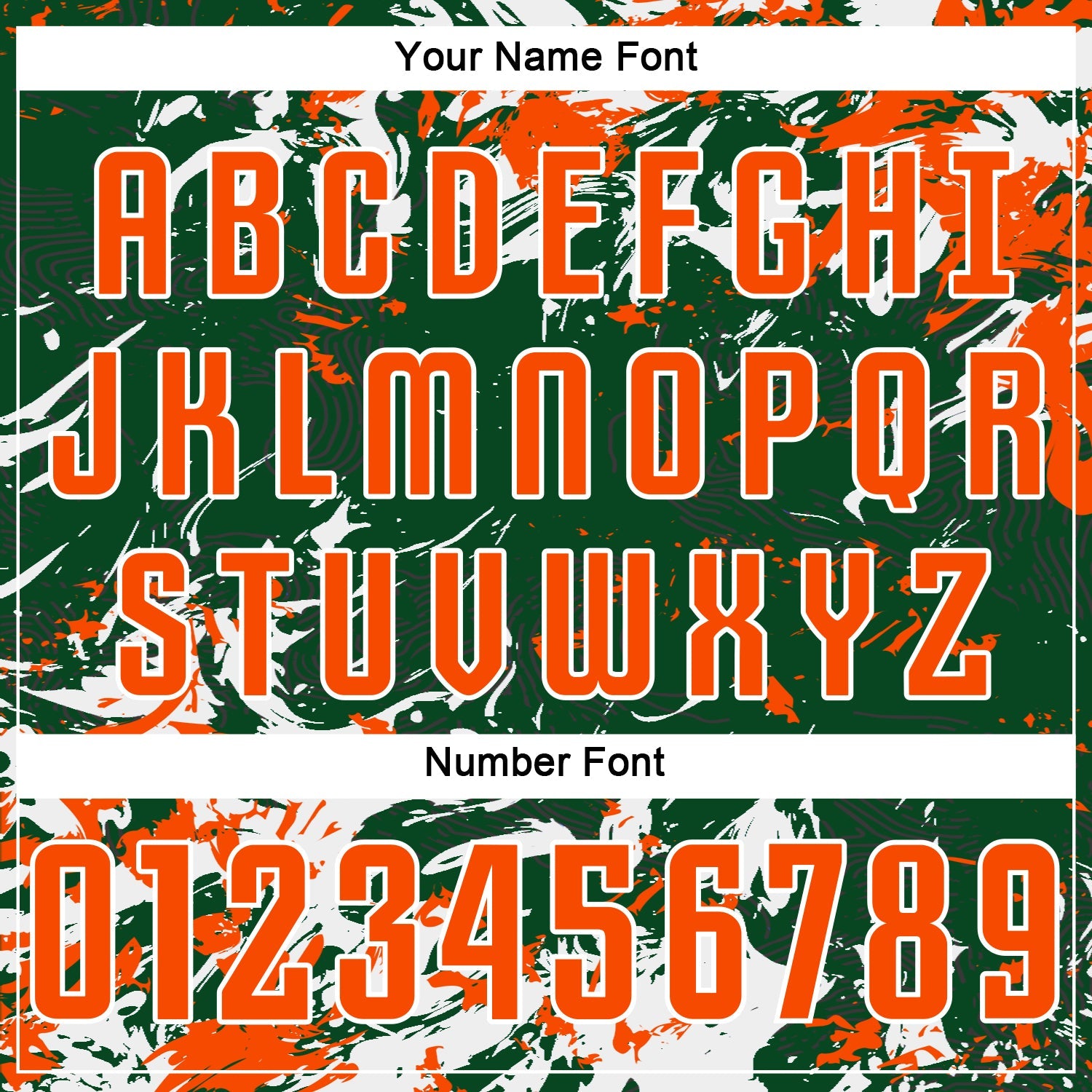 Custom Green Orange-White Fluid Art Splash Sublimation Soccer Uniform Jersey