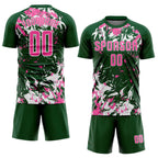 Custom Green Pink-White Fluid Art Splash Sublimation Soccer Uniform Jersey