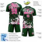 Custom Green Pink-White Fluid Art Splash Sublimation Soccer Uniform Jersey