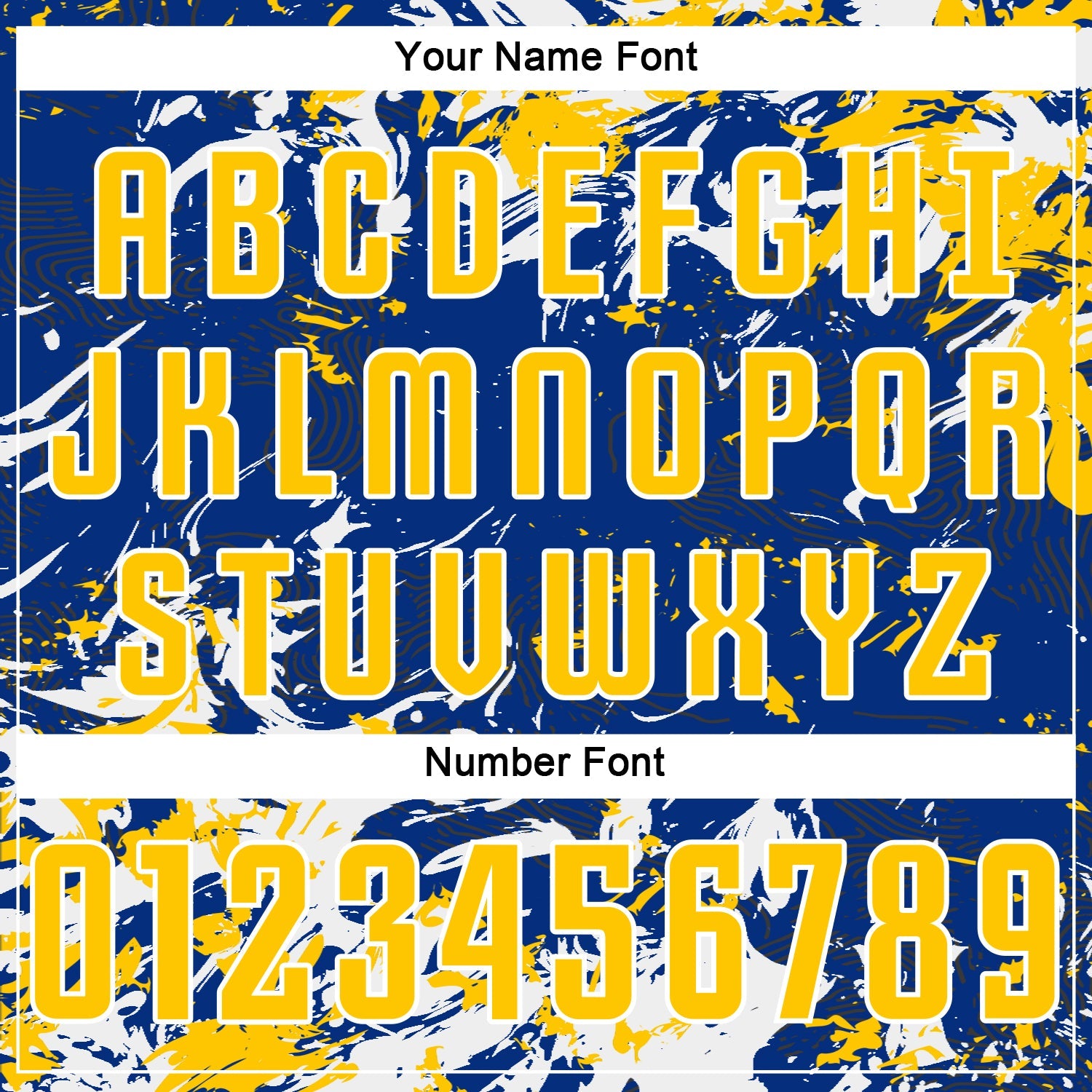 Custom Royal Yellow-White Fluid Art Splash Sublimation Soccer Uniform Jersey