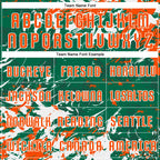 Custom Kelly Green Orange-White Fluid Art Splash Sublimation Soccer Uniform Jersey