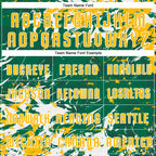 Custom Kelly Green Gold-White Fluid Art Splash Sublimation Soccer Uniform Jersey