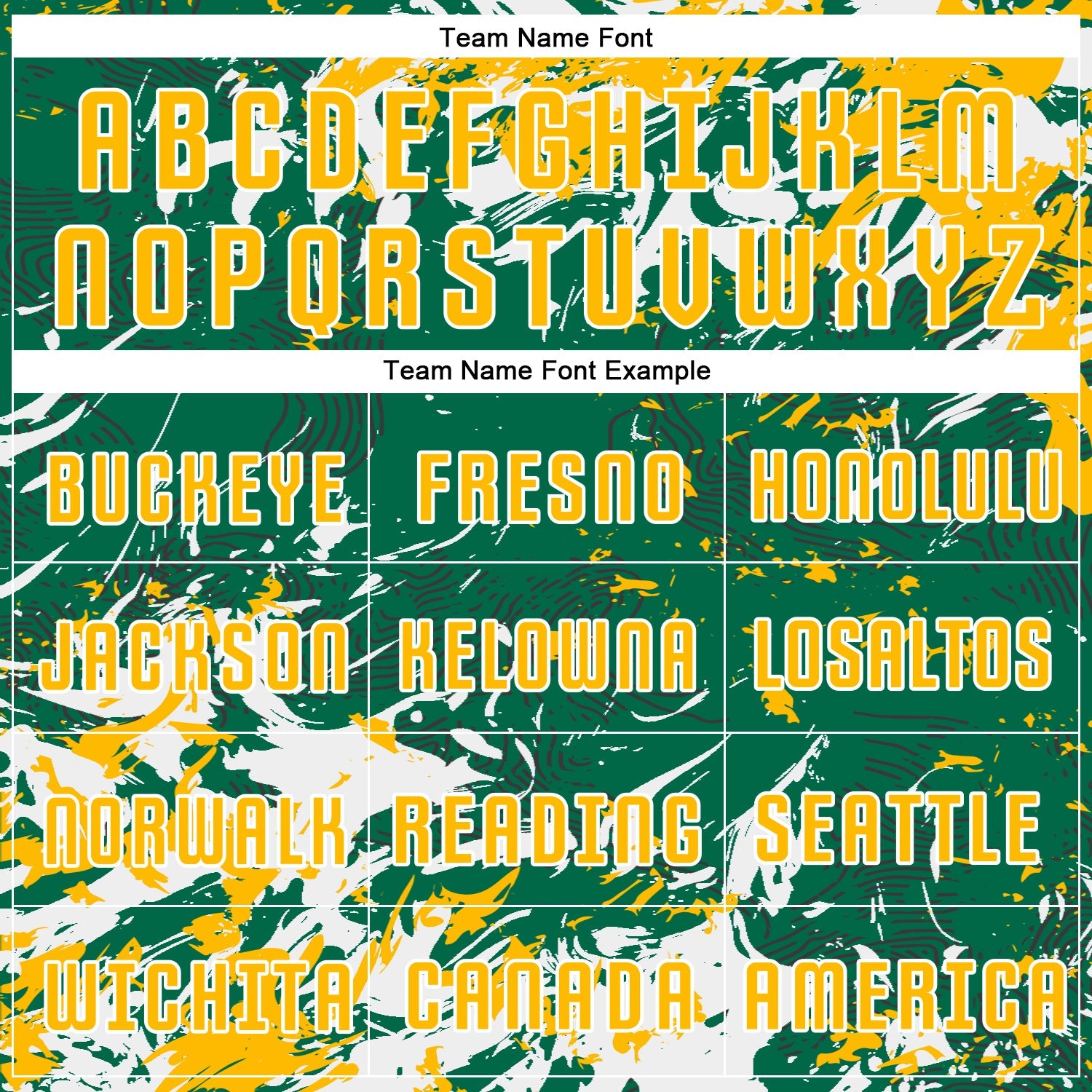 Custom Kelly Green Gold-White Fluid Art Splash Sublimation Soccer Uniform Jersey