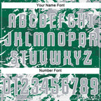 Custom Kelly Green Gray-White Fluid Art Splash Sublimation Soccer Uniform Jersey