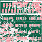 Custom Kelly Green Medium Pink-White Fluid Art Splash Sublimation Soccer Uniform Jersey