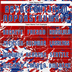 Custom Red Royal-White Fluid Art Splash Sublimation Soccer Uniform Jersey