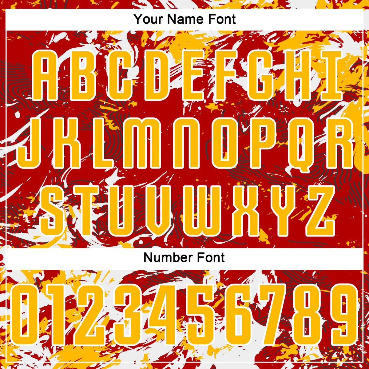 Custom Red Gold-White Fluid Art Splash Sublimation Soccer Uniform Jersey