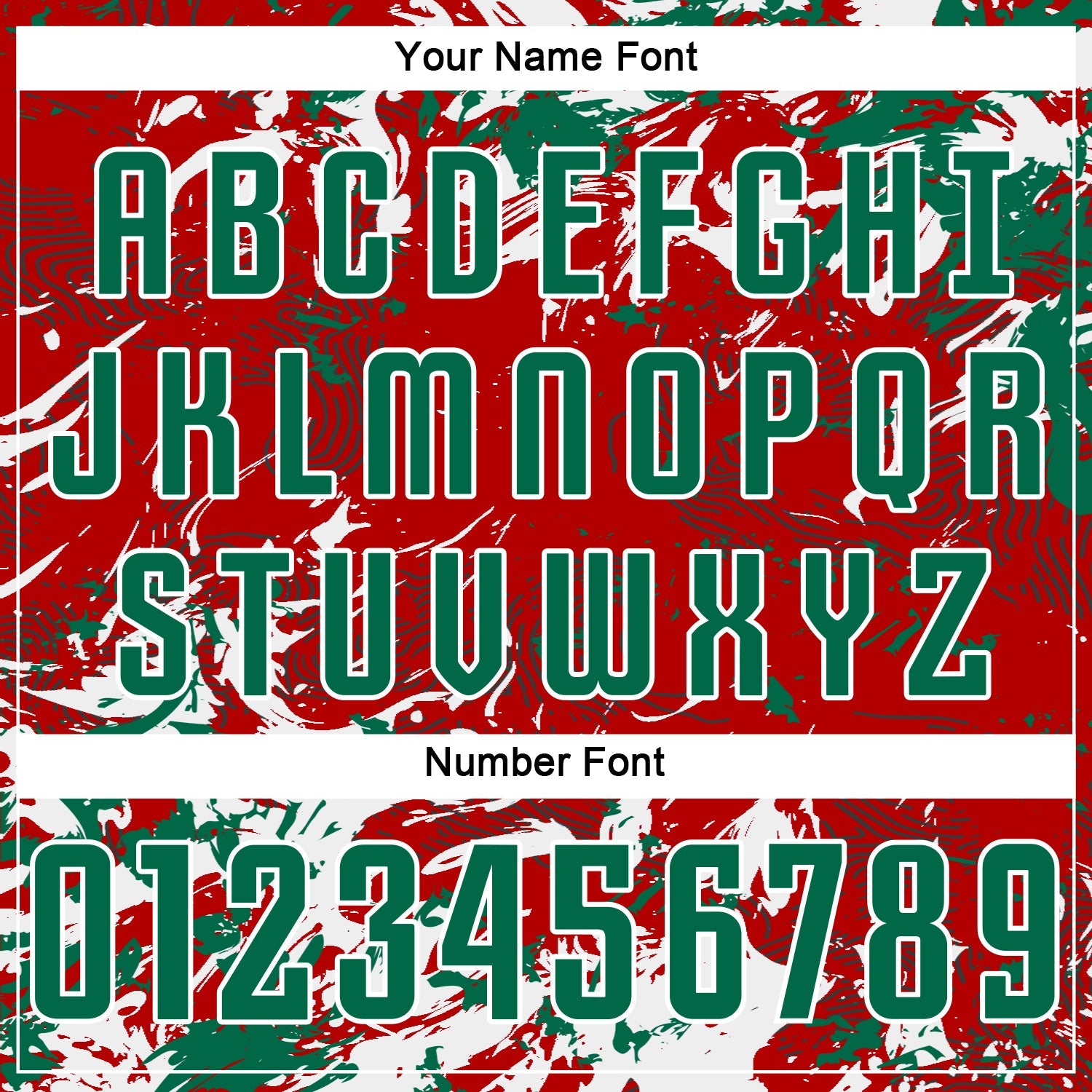 Custom Red Kelly Green-White Fluid Art Splash Sublimation Soccer Uniform Jersey